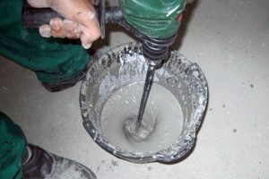 Passo 5 - Preparo da mistura do Impermeacryl-Extra e cimento